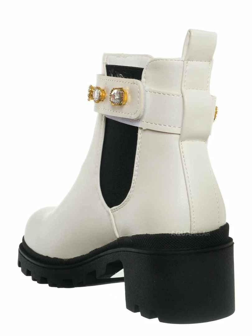 Forever Link Pacific08K Children's Rhinestone Jewel Chelsea Boots - Girl Ankle Bootie