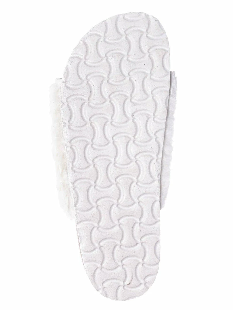 Bamboo New Defeat63 Faux Fur Molded Footbed Slipper - Furry Slide In Cork Slide Sandal