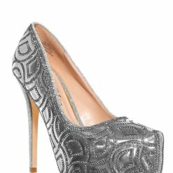 Blossom New Kinko Rhinestone Glitter Hidden Platform Pump - Women Heel