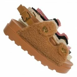Liliana Montana3 Plush Faux Fur Slingback Molded Footbed Slipper New