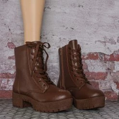 Bamboo New Powerful51 Utilitarian Combat Bootie - Women & Men Threaded Sole Shoes