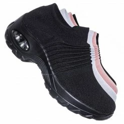 Forever Link New Impact15 Slip On Sock Sneaker - Retro Knitted Cushioned Stretch Knit Snockers