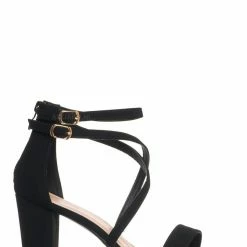 Top Moda New Beth8 Crisscross Ankle Strap Block Heel Sandal, Women Dress Shoes