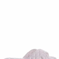 La Shailah New Baily2 Puffy Quilted Flat Slipper Sandal - Cross Strap Open Toe Slide In Shoes
