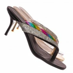 Anne Michelle Reform16 Rhinestone High Heel Slide, Women Crystal Dress Sandal New