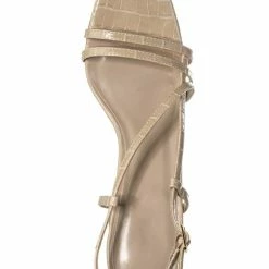 Wild Diva Kaiya1 Barely There Flat Block Heel Sandal - Open Squared Toe Animal Croc Print New