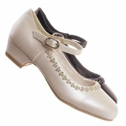 Little Angel Daisy016E Girls Mary Jane Pump - Kids Block Heel Rhinestone Wedding Dress Shoes New