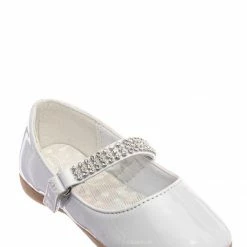 Little Angel New Kelly767D Baby Girl Mary Jane Rhinestone Flats - Round Toe Ballerina Shoes