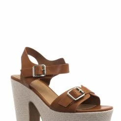 Bamboo Special05 Retro Raffia Woven Clog - Wrapped Sculpted Chunky Block Heel Platform New