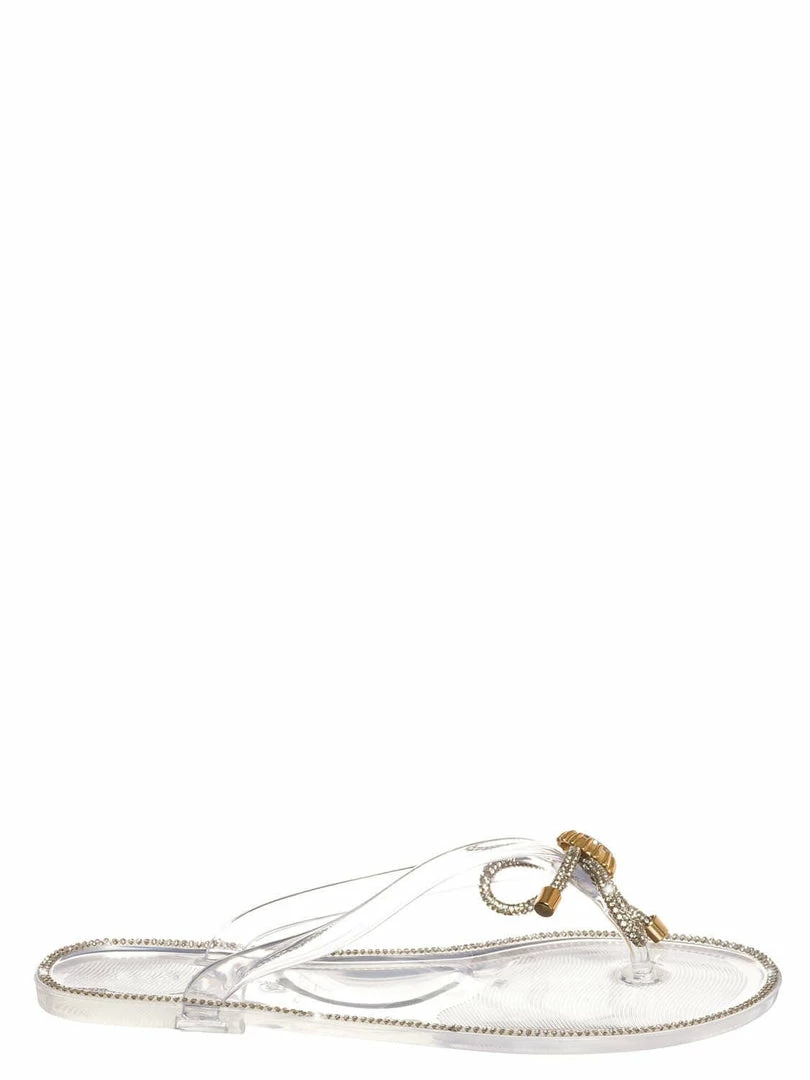 Wild Diva Jolie44 Rhinestone Crystal Jelly Slide, Women Lucite Flip Flop
