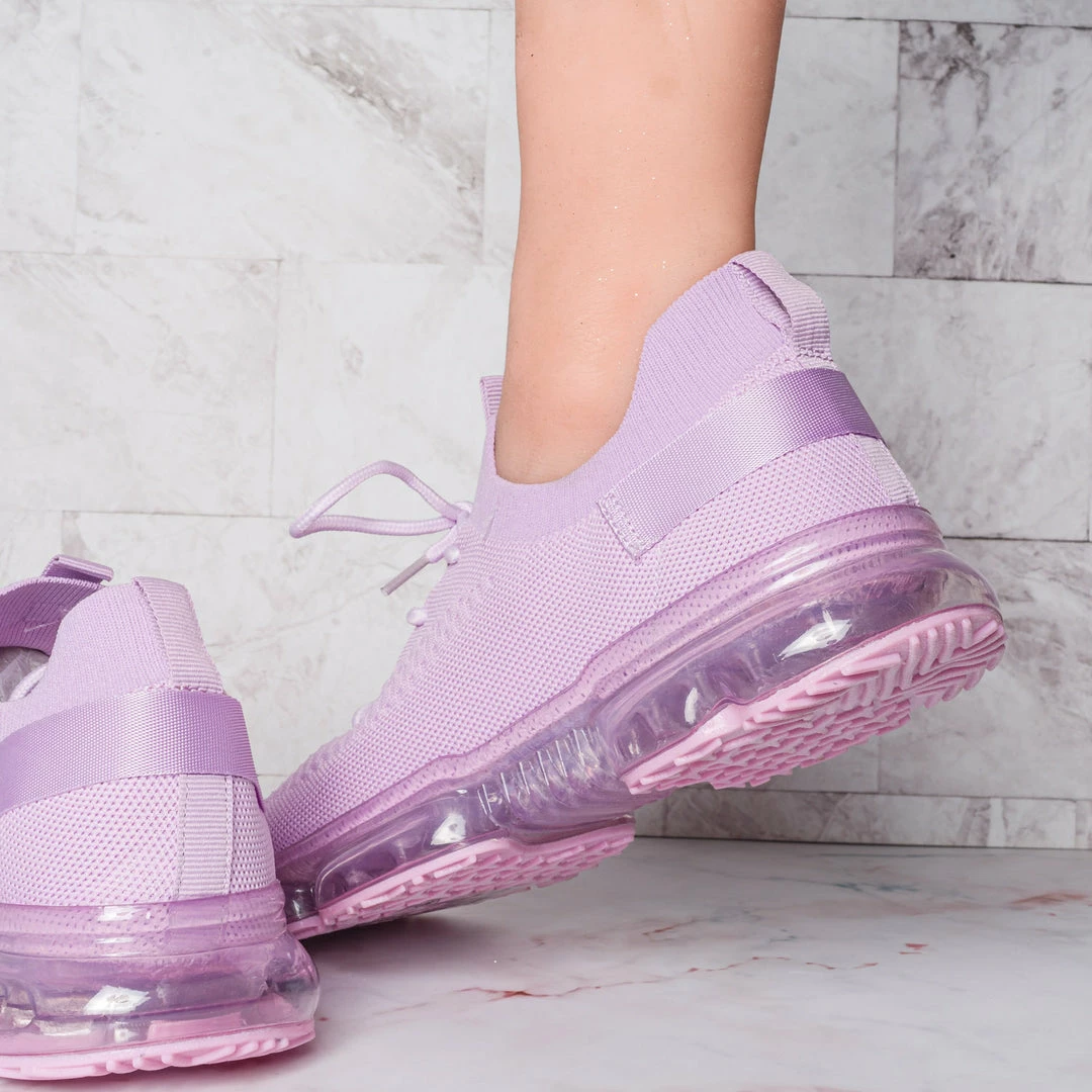 Forever Link Flow19 Stretch Elastic Mesh Sneaker - Festival Lace Up Rubber Air Bubble Cushion