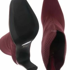 Glaze New Jiajia1 Women's Elastic Knit Bootie On Flat Block Heel