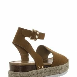 Bamboo New Sensational1 Strappy Espadrille Flatform - Jute Braid Platform Sandal