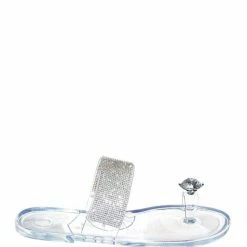 Wild Diva Jolie10 Rhinestone Jelly Toe Ring Sandals - Womens Crystal Pvc Toe Loop Glides New