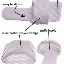 Forever Link Padded18 Wide Woven Slide Sandal - Womens Elongated Open Square Toe Slipper Mule New