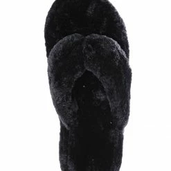 Bamboo New Warmness05 Fluffy Faux Rabbit Fur Sandal - Flatform Thong Flip Flop Slipper